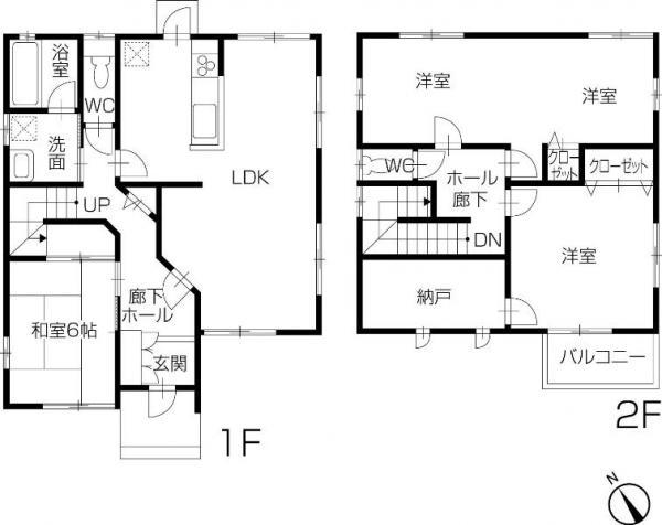 Floor plan. 21,980,000 yen, 4LDK, Land area 197.97 sq m , Building area 116.07 sq m spacious 4LDK