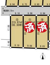 Compartment figure. Land price 8,162,000 yen, Land area 215.87 sq m 12 issue areas