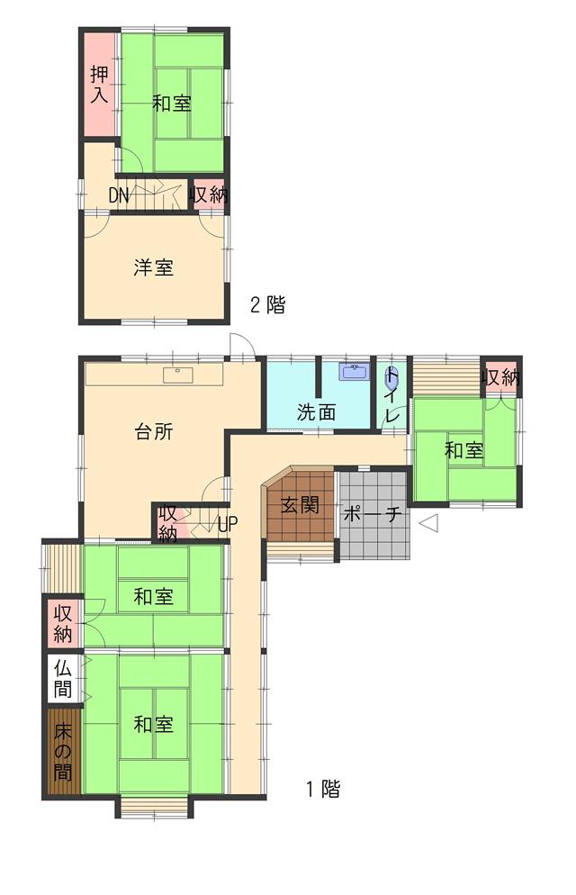 Floor plan. 4.88 million yen, 5DK, Land area 268.91 sq m , Building area 105.97 sq m