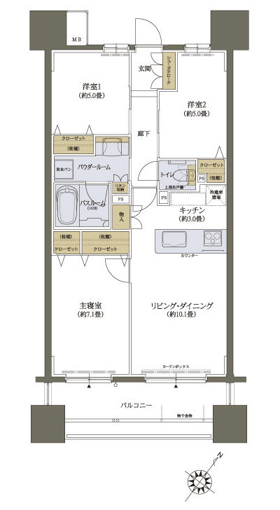 Floor: 3LDK, the area occupied: 67.8 sq m, Price: 27.5 million yen