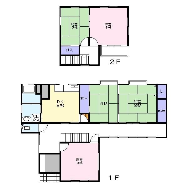 Floor plan. 7.8 million yen, 5DK, Land area 193.43 sq m , Building area 118.1 sq m