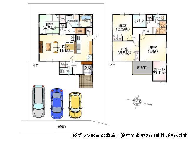 Floor plan. 22.6 million yen, 4LDK, Land area 165.63 sq m , Building area 105.99 sq m