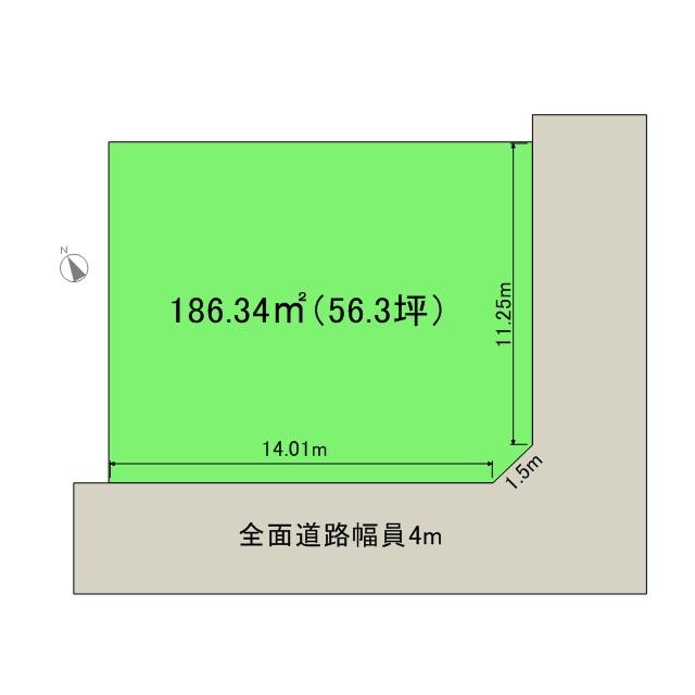 Compartment figure. Land price 6.9 million yen, Land area 186.34 sq m