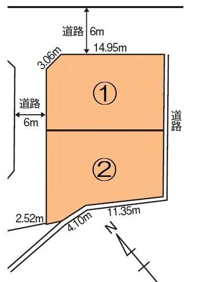 Compartment figure. Land price 8.25 million yen, Land area 186.65 sq m