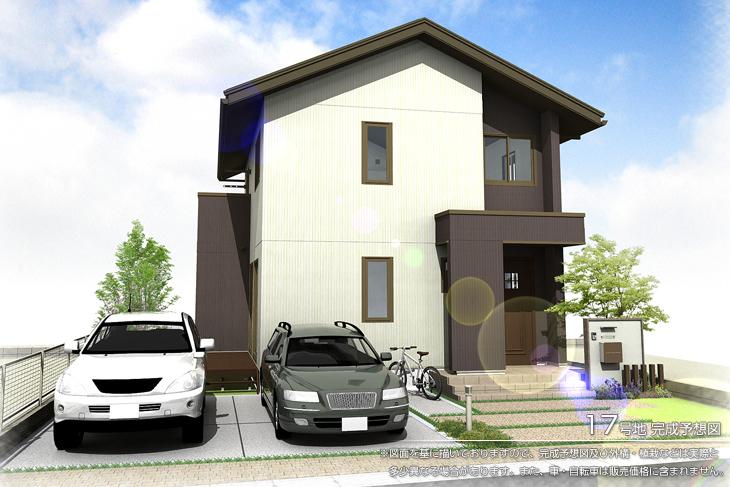 Rendering (appearance).  [No. 17 place] So we have drawn on the basis of the [Rendering] drawings, Rendering and the outer structure ・ Planting, such as might actually differ slightly from. Also, car ・ The bicycle not included in the price. 