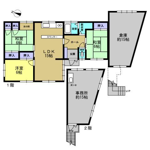 Floor plan. 5.8 million yen, 3LDK, Land area 160.96 sq m , Building area 57.96 sq m