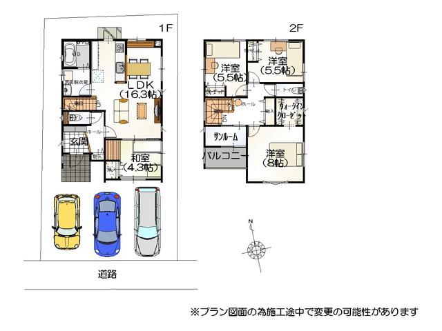 Floor plan. 19,800,000 yen, 4LDK, Land area 135.19 sq m , A 1-minute walk from the building area 104.62 sq m Shinjo Elementary School! 