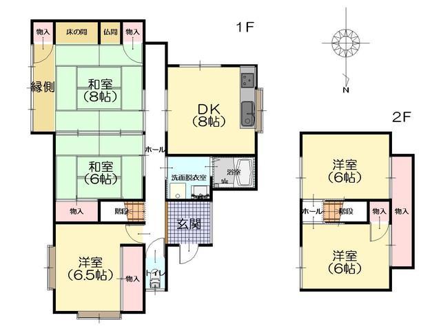 Floor plan. 12.8 million yen, 5DK, Land area 234.04 sq m , Building area 101.74 sq m