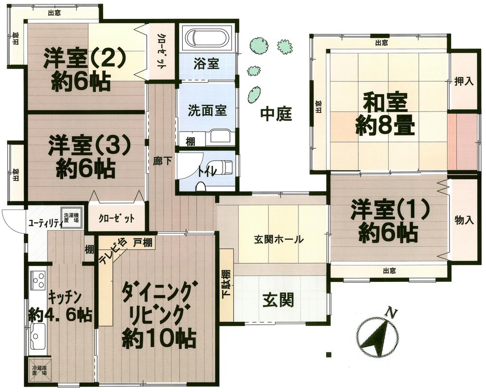 Floor plan. 21,700,000 yen, 4LDK, Land area 282.76 sq m , Building area 116.34 sq m
