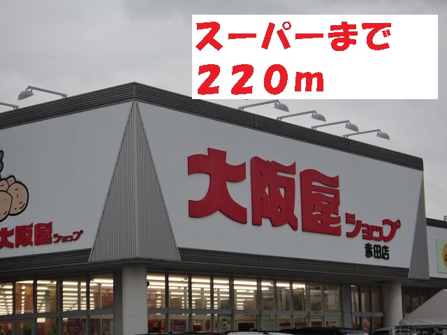 Supermarket. Osakaya to (super) 220m