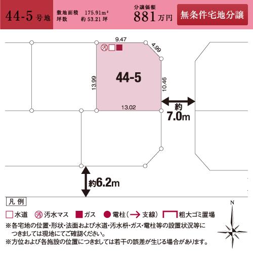Compartment figure. Land price 8.81 million yen, Land area 175.91 sq m