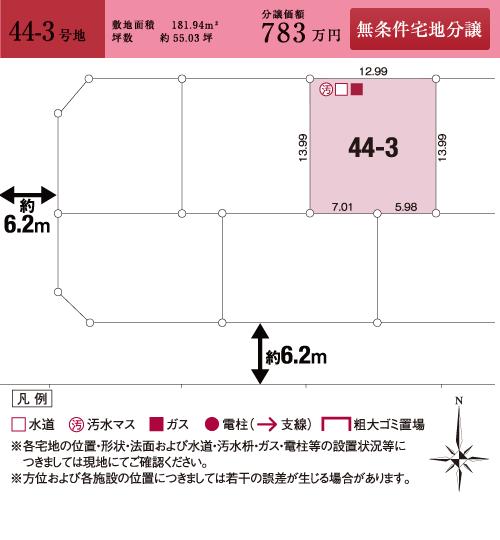 Compartment figure. Land price 7.83 million yen, Land area 181.94 sq m