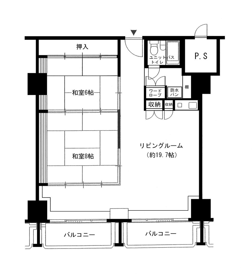 Floor plan. 2LDK, Price 3.3 million yen, Occupied area 71.28 sq m , Balcony area 9.6 sq m