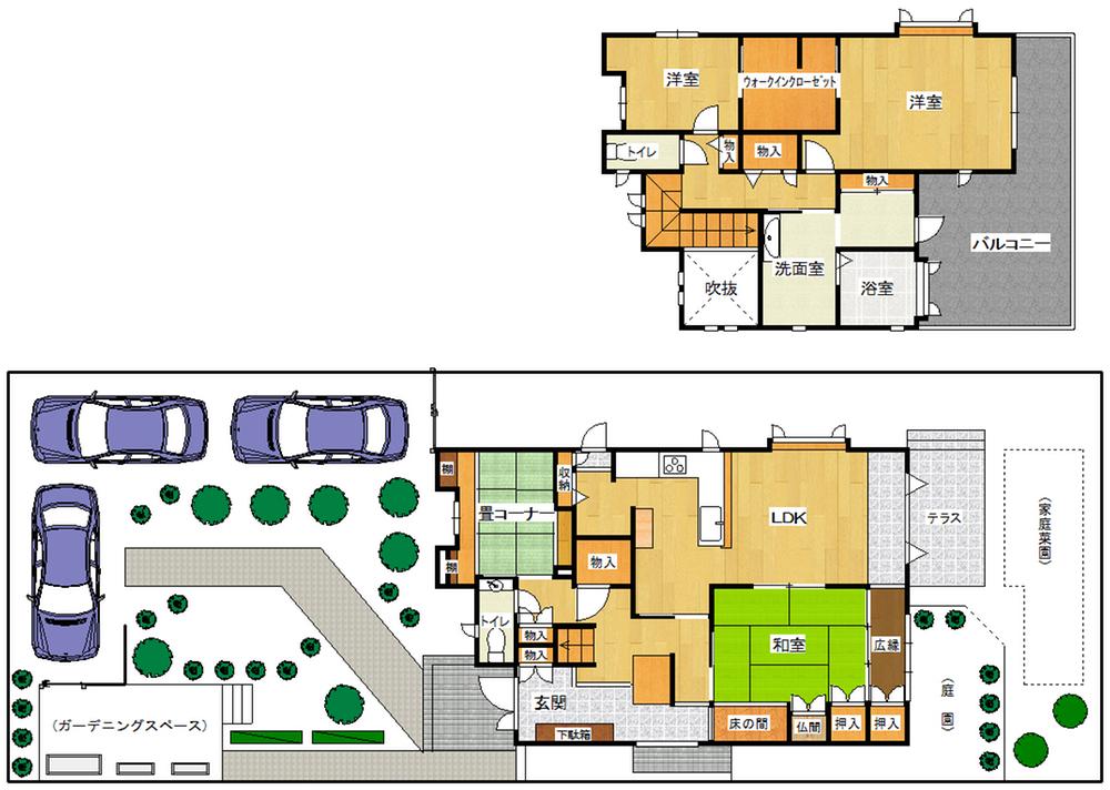 Floor plan. 45 million yen, 4LDK + S (storeroom), Land area 340.93 sq m , Building area 139.63 sq m