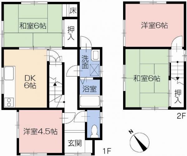 Floor plan. 14.5 million yen, 4DK, Land area 122.94 sq m , Building area 70.42 sq m