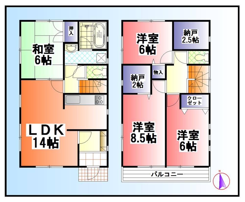Floor plan. 16.8 million yen, 4LDK, Land area 154.09 sq m , Building area 96.79 sq m