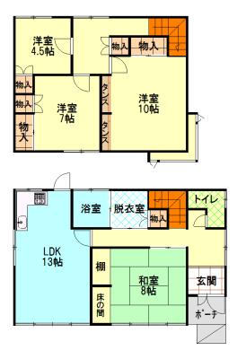 Floor plan. 4.3 million yen, 4LDK, Land area 238.66 sq m , Building area 129.75 sq m