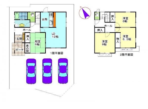 Floor plan. 17.8 million yen, 4LDK, Land area 200.1 sq m , Building area 109.3 sq m 4LDK