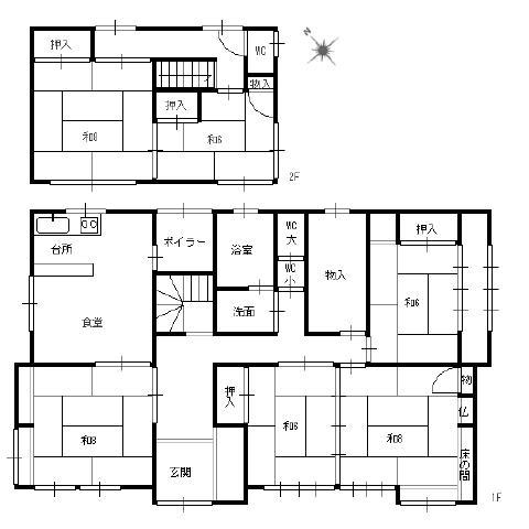 Floor plan. 9.5 million yen, 6LDK, Land area 662.78 sq m , Building area 146.04 sq m
