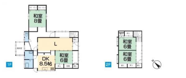Floor plan. 9.8 million yen, 5DK, Land area 398.44 sq m , Building area 145.64 sq m 4LDK