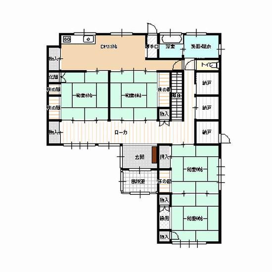 Floor plan. 6.8 million yen, 7DK, Land area 564.49 sq m , Building area 275.98 sq m