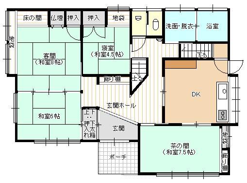 Floor plan. 4.9 million yen, 7DK, Land area 172.56 sq m , Building area 197.43 sq m 1F