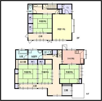 Floor plan. 21,700,000 yen, 5DK, Land area 377.45 sq m , Building area 153.3 sq m