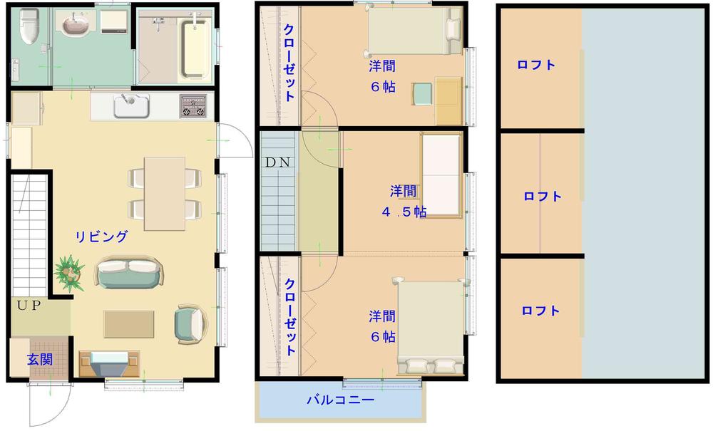 Floor plan. 13.8 million yen, 3LDK, Land area 105.78 sq m , Building area 74.36 sq m