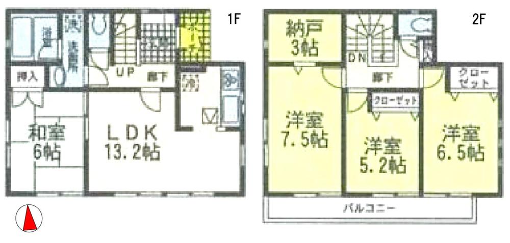 Floor plan. 18,800,000 yen, 4LDK + S (storeroom), Land area 256.31 sq m , Building area 93.15 sq m