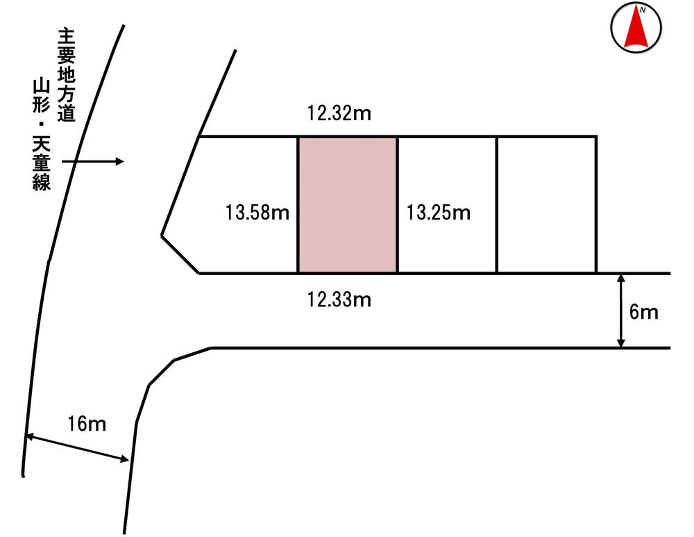 Compartment figure. Land price 6.9 million yen, Land area 165.29 sq m south 6m public road