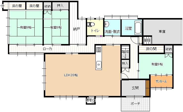 Floor plan. 19,800,000 yen, 7DK, Land area 383.81 sq m , Building area 221.5 sq m