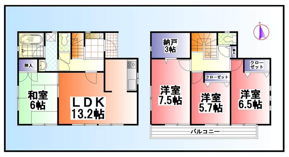 Floor plan. 18,800,000 yen, 4LDK, Land area 256.31 sq m , Building area 93.15 sq m