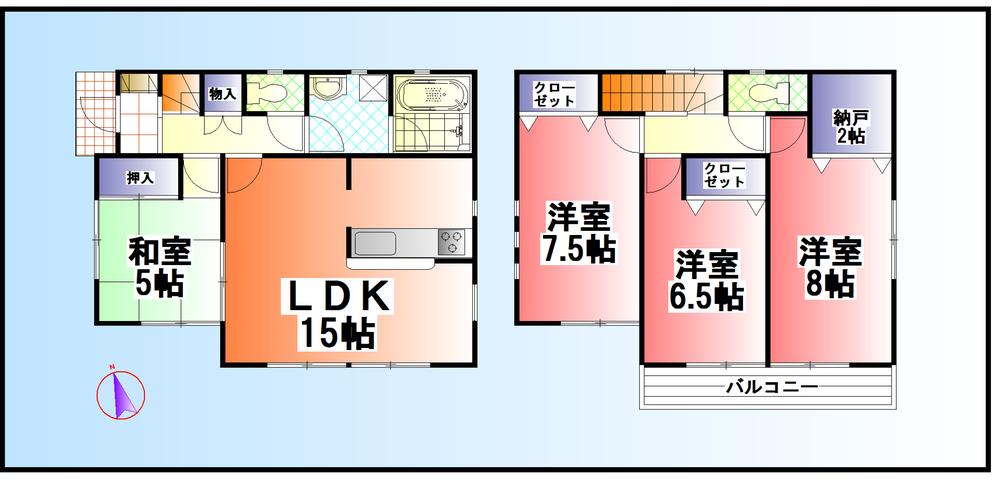 Floor plan. 21,800,000 yen, 4LDK, Land area 139.67 sq m , Building area 95.98 sq m