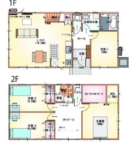 Floor plan. 22,900,000 yen, 4LDK, Land area 175.61 sq m , Building area 116.84 sq m