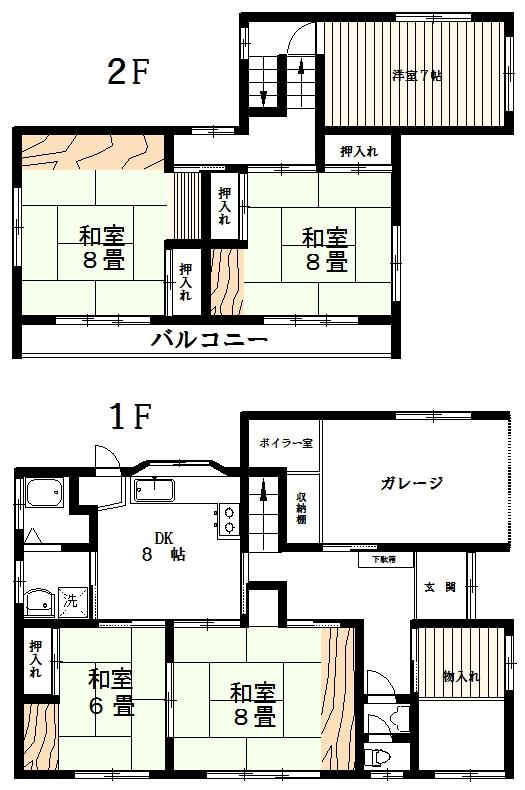 Floor plan. 6.5 million yen, 5DK + S (storeroom), Land area 135.46 sq m , Building area 152.45 sq m
