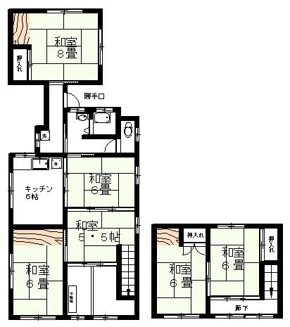 Floor plan. 2.3 million yen, 5DK, Land area 142.14 sq m , Building area 107.84 sq m floor plan drawings