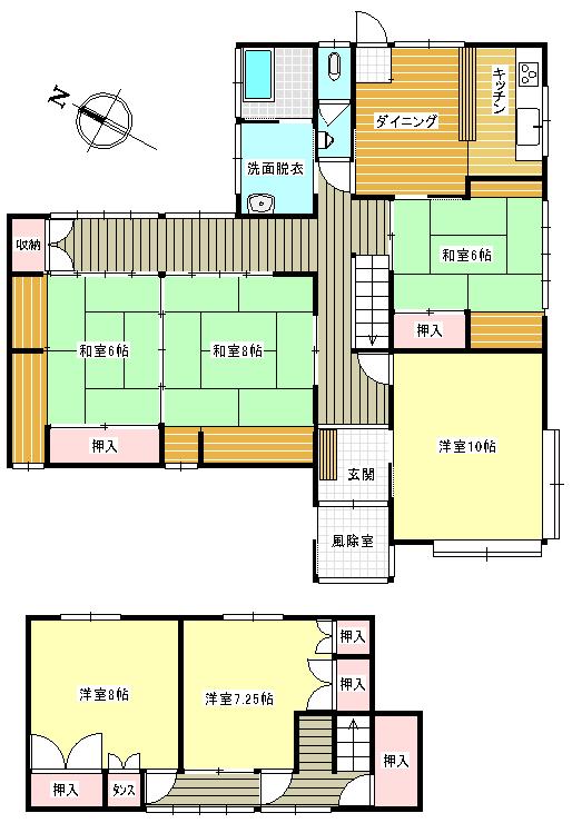 Floor plan. 7.3 million yen, 6DK, Land area 263.37 sq m , Building area 150.14 sq m