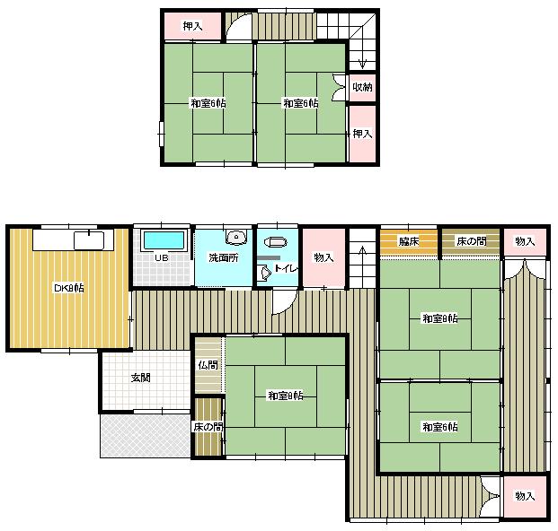 Floor plan. 4.9 million yen, 5DK, Land area 330.65 sq m , Building area 133.93 sq m