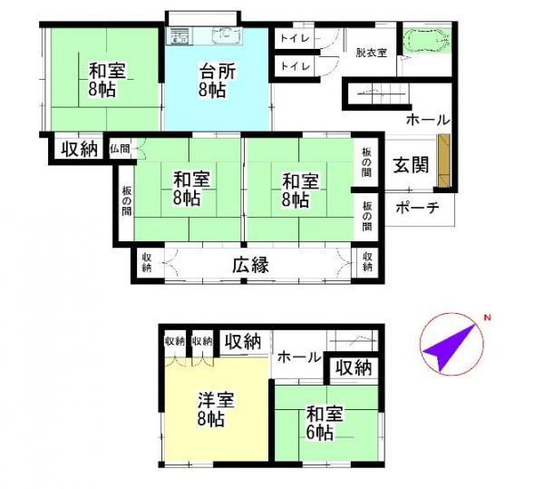 Floor plan. 15,850,000 yen, 4LDK, Land area 255.57 sq m , Building area 118.58 sq m