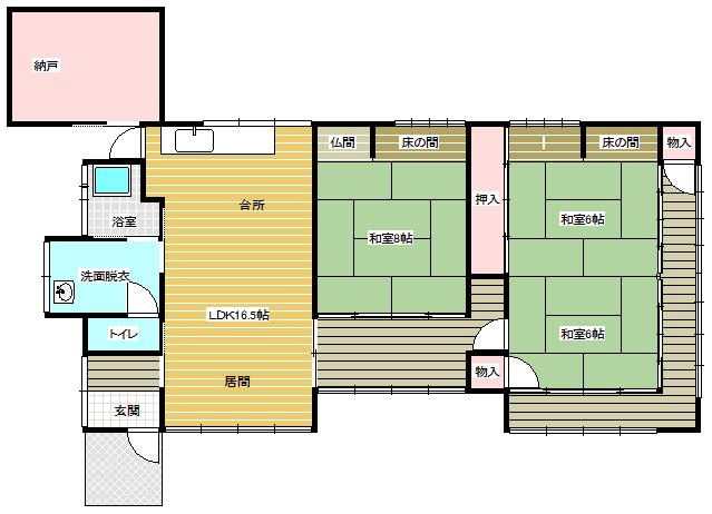 Floor plan. 21 million yen, 3LDK, Land area 829.26 sq m , Building area 116.23 sq m spacious living room