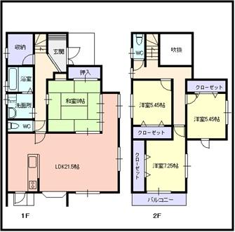 Floor plan. 22,300,000 yen, 4LDK, Land area 274.49 sq m , Building area 134.75 sq m