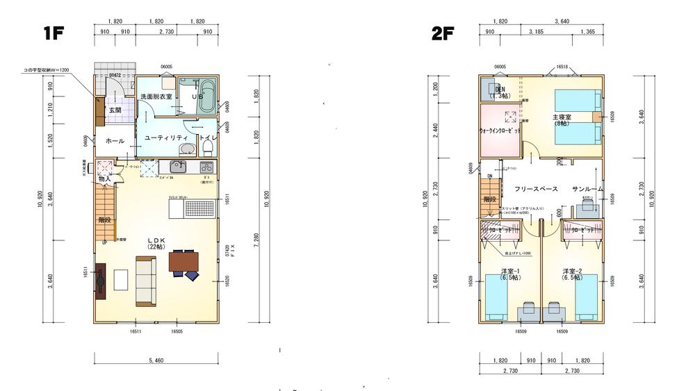 Building plan example (floor plan). Building plan example (4) 3LDK, Land price 7.8 million yen, Land area 185.87 sq m , Building price 15.8 million yen, Building area 117.58 sq m