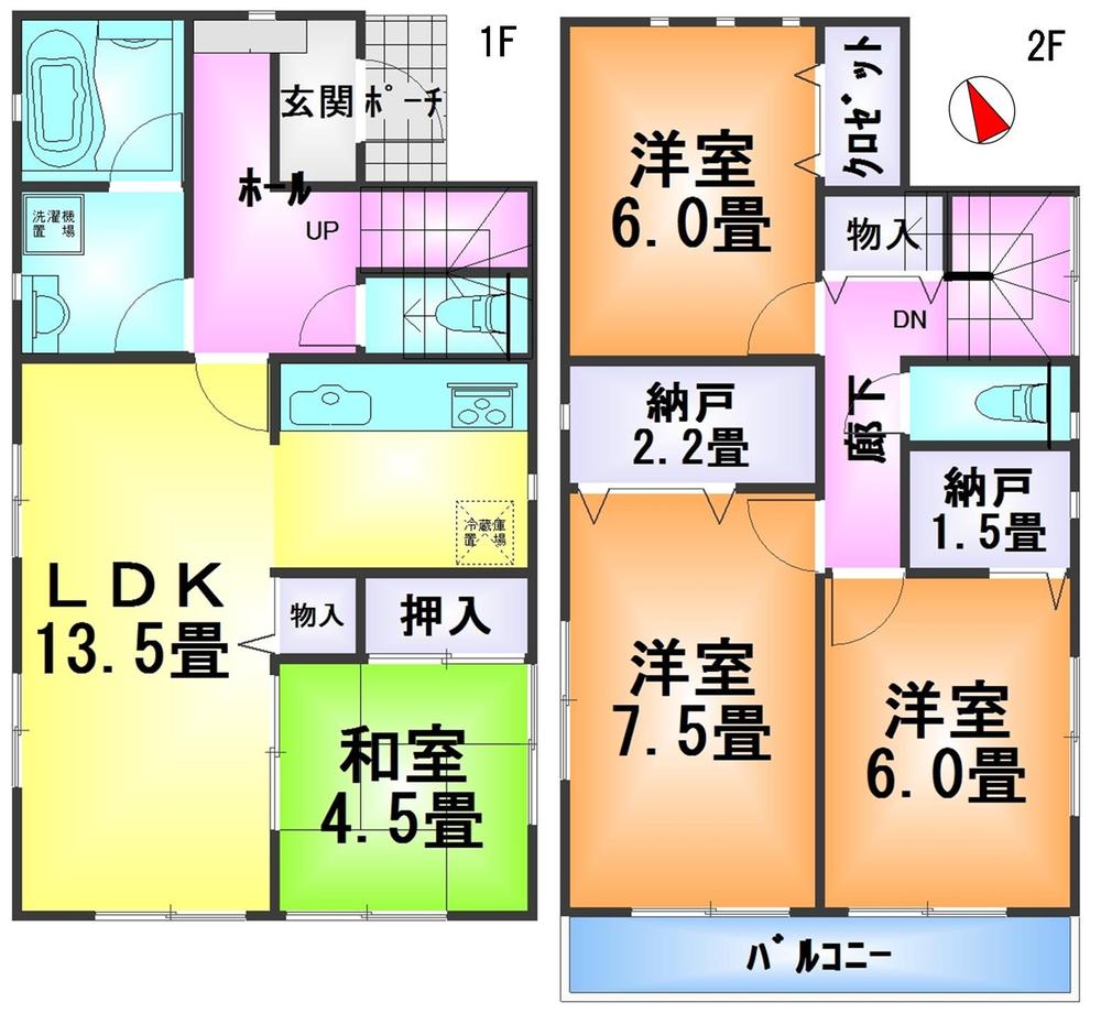 Floor plan. 17,900,000 yen, 4LDK + 2S (storeroom), Land area 157.36 sq m , Building area 95.17 sq m