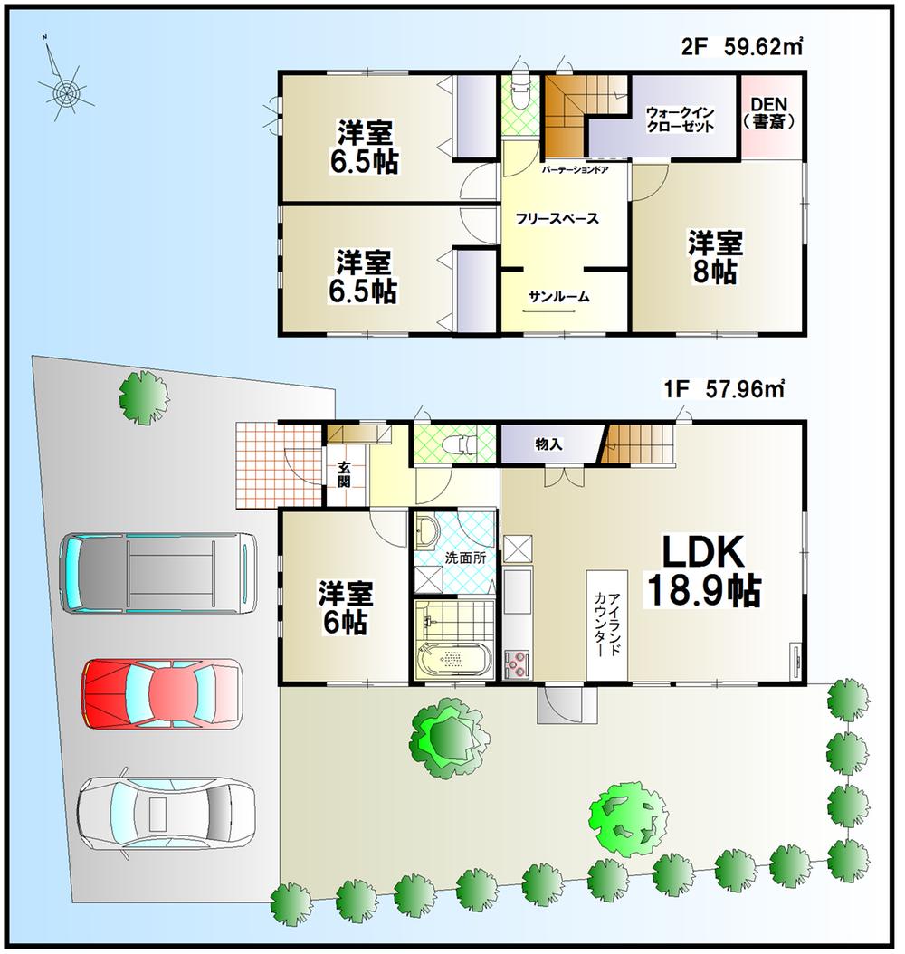 Floor plan. 21 million yen, 4LDK, Land area 219.29 sq m , Building area 117.58 sq m