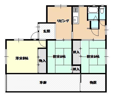 Floor plan. 12.8 million yen, 3LDK, Land area 167.23 sq m , Building area 119.28 sq m