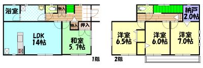 Floor plan. 17.8 million yen, 4LDK + S (storeroom), Land area 177.03 sq m , Building area 96.39 sq m