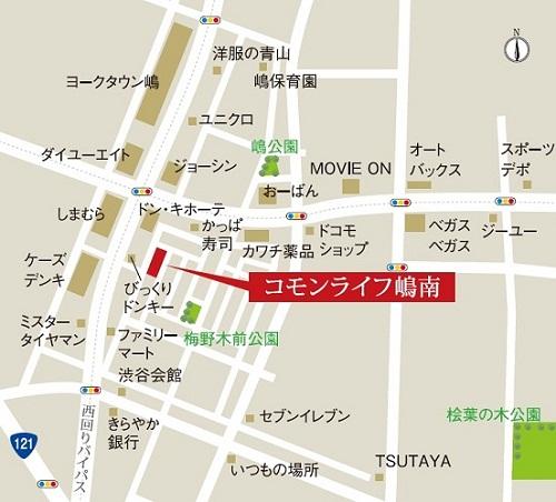 Local guide map. Common life Shimaminami (5th) Information map