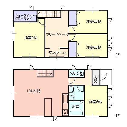 Floor plan. 16,900,000 yen, 4LDK, Land area 248.59 sq m , Building area 117.58 sq m