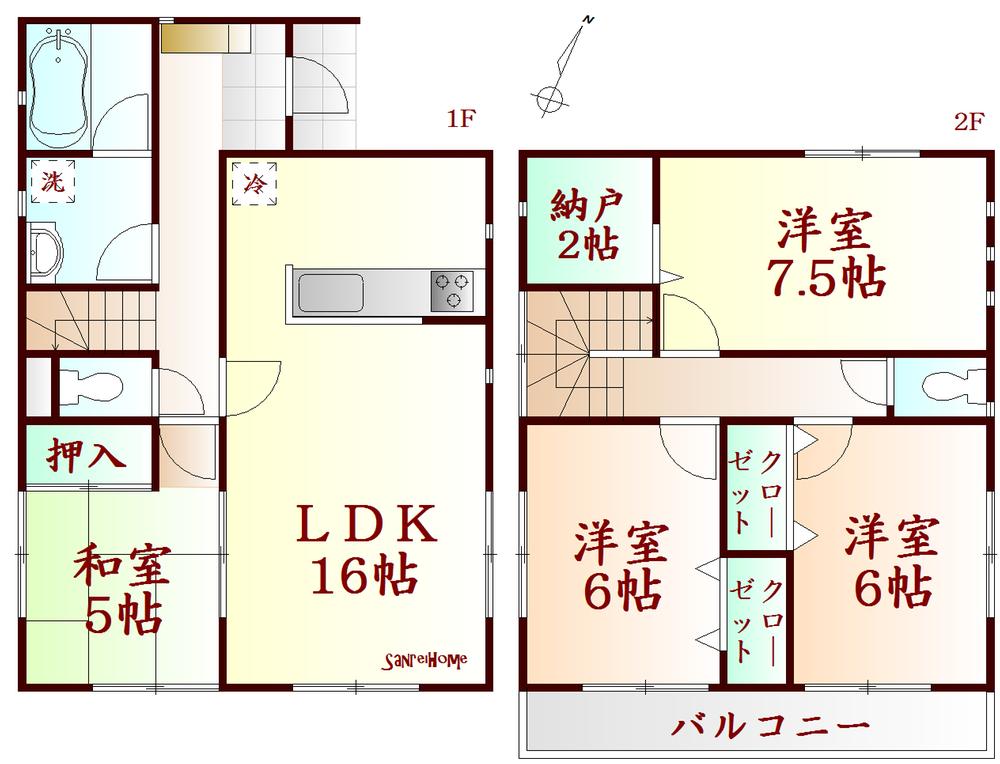 Floor plan. 1300m to Yamagata Municipal Miharu Hill Elementary School