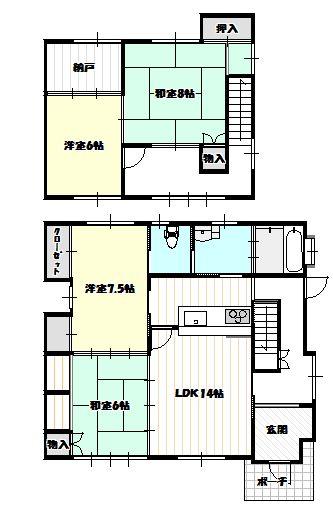 Floor plan. 24.5 million yen, 4LDK + S (storeroom), Land area 220.9 sq m , Building area 116.32 sq m